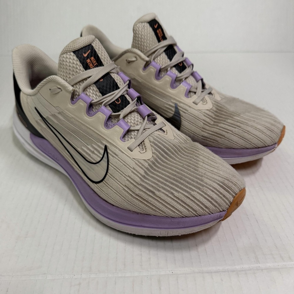 Nike Air Winflo Shoes Womens 9 Beige Purple Mesh Running Sneakers DD8686-103